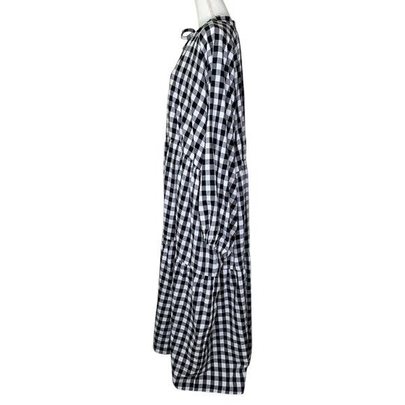 The Lullaby Club Maxi Avalon Smock Dress Black & White Gingham Size 3XL - Picture 3 of 8
